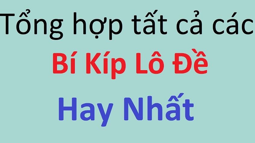 Bí kiếp đánh lô đề